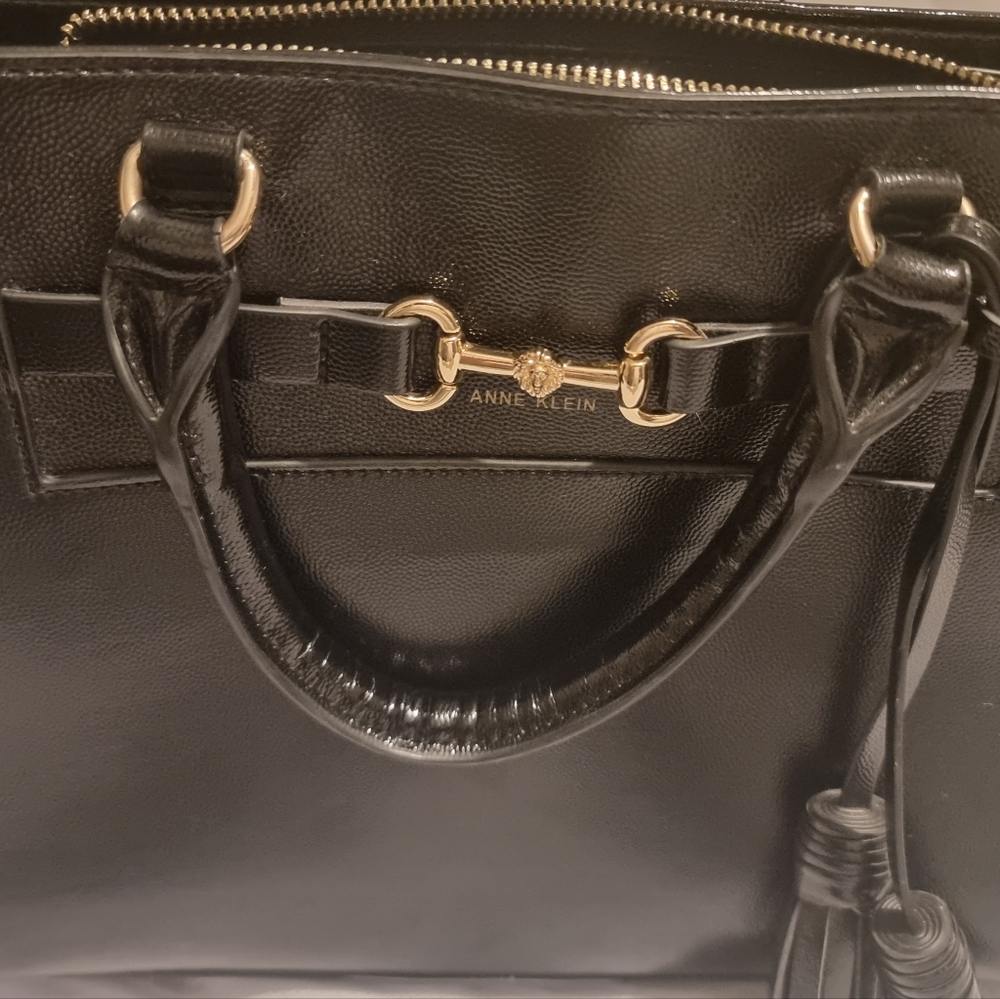 Black Anne Klein Faux Leather Handbag